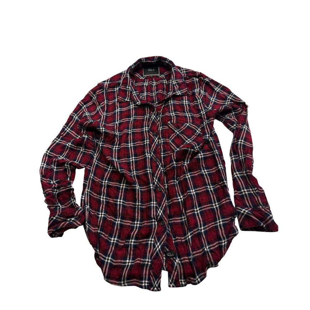 Women’s RAILS Plaid Flannel Shirt Black red White Size Small